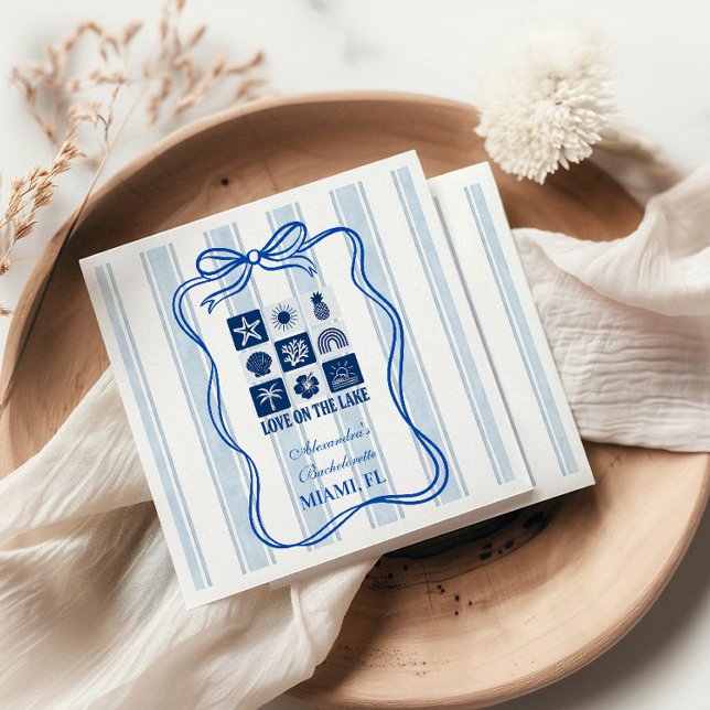 Love on the Lake Bachelorette Bash Napkin (Creator Uploaded)