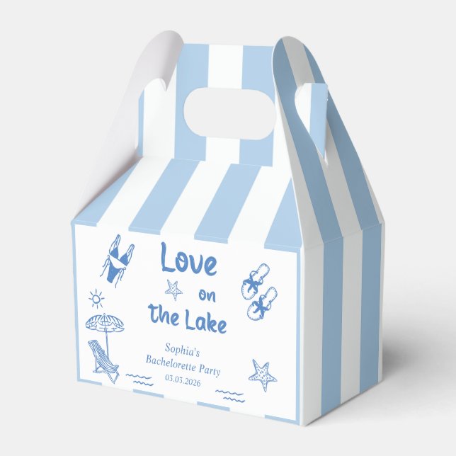 Love On The Lake Bachelorette Party  Favour Box (Front Side)