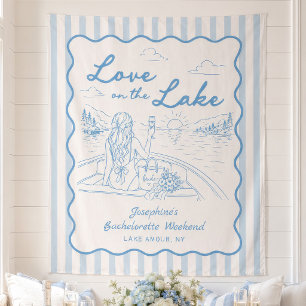 Love on the Lake Bachelorette Weekend Bridal Party Tapestry