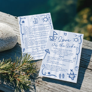 Love on the Lake Blue Bachelorette Weekend Invitation
