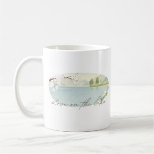 Love on the Lake Floral Lake Wedding Design Coffee Mug