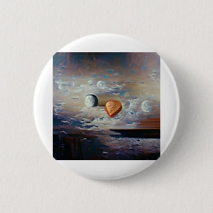 love on the moon 6 cm round badge