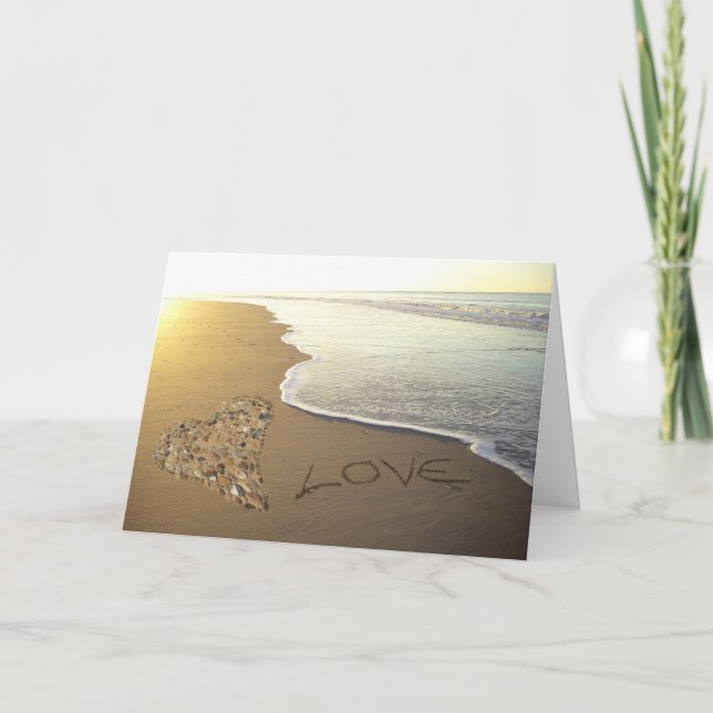 Love on the Sandy Beach Shore Card (Front)