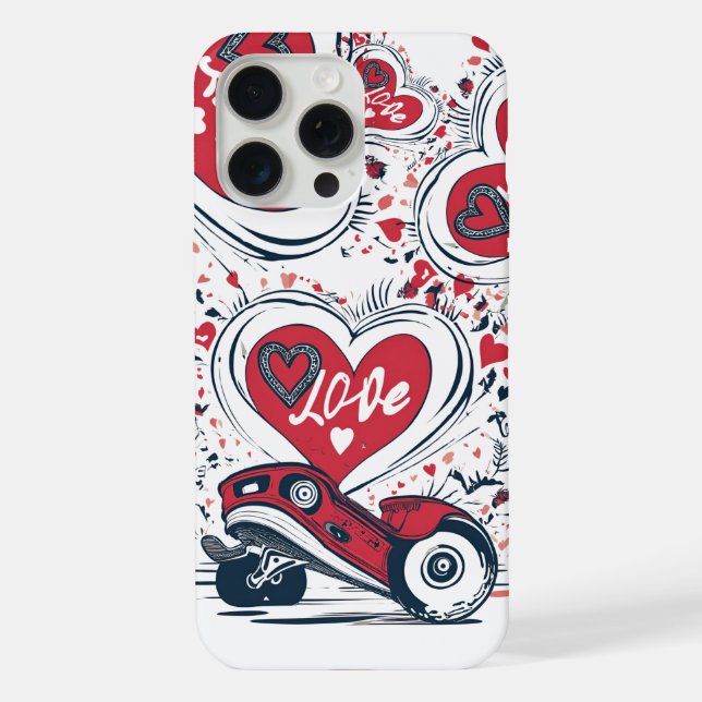 Love on Wheels – Cool Skateboarding Heart Design | iPhone Case (Back)