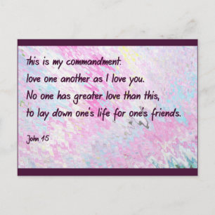 Love one another as I love you postcard