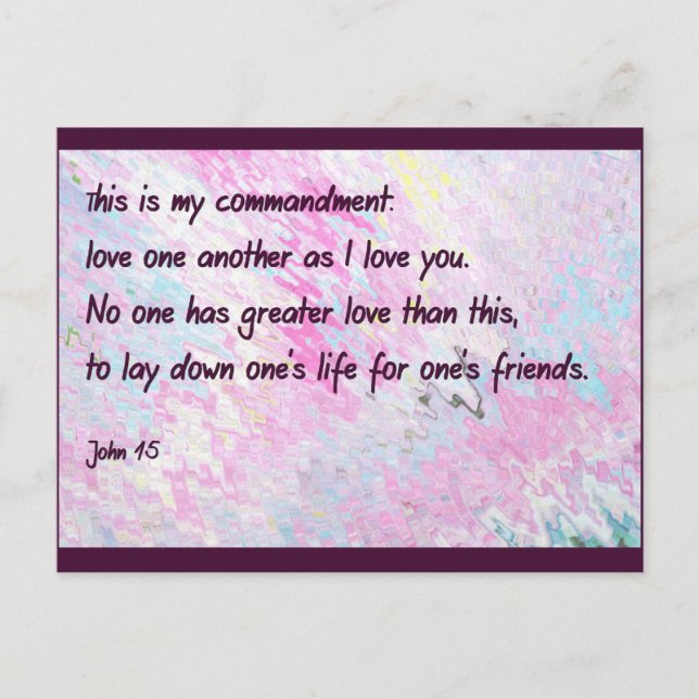Love one another as I love you postcard (Front)
