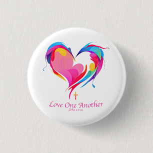 Love One Another Bible Verse John 1334  3 Cm Round Badge