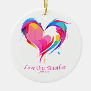 Love One Another Bible Verse John 1334  Ceramic Ornament