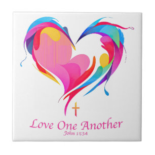 Love One Another Bible Verse John 1334 Ceramic Tile