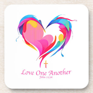 Love One Another Bible Verse John 1334  Coaster