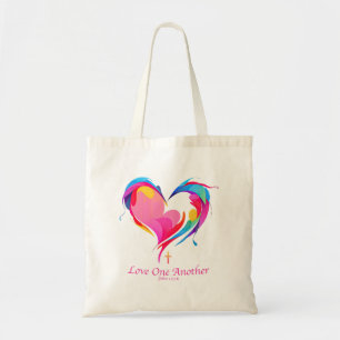 Love One Another Bible Verse John 1334  Tote Bag