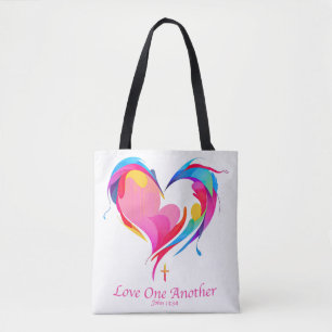 Love One Another Bible Verse John 1334  Tote Bag