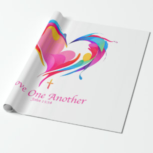 Love One Another Bible Verse John 1334 Wrapping Paper
