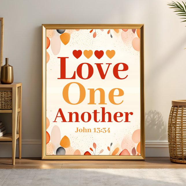 Love one another Boho Christian Wall Art print (Creator Uploaded)