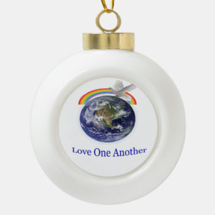 Love one Another Ceramic Ball Christmas Ornament