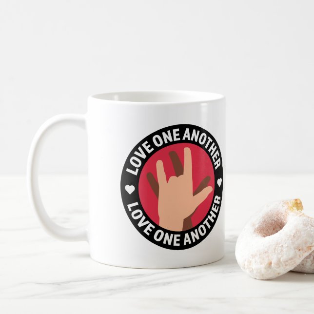 Love One Another Ceramic Mug (With Donut)