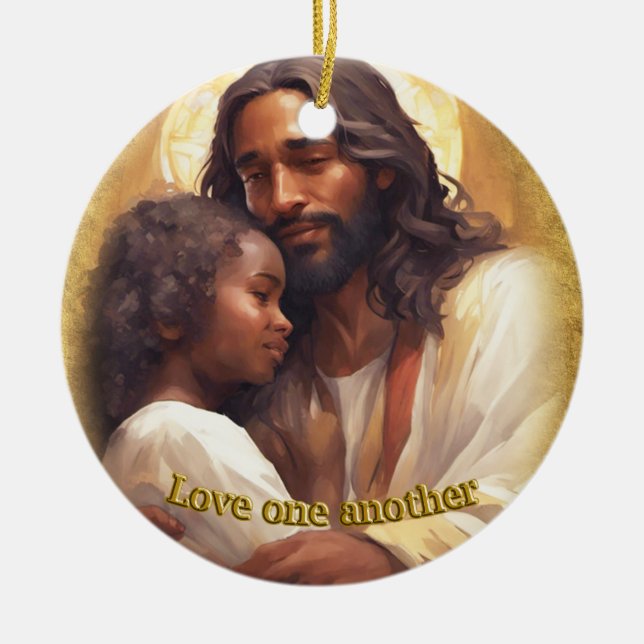 Love one Another Ceramic Ornament (Front)