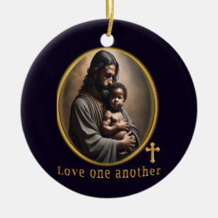 Love one another ceramic ornament