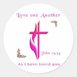 Love one another classic round sticker