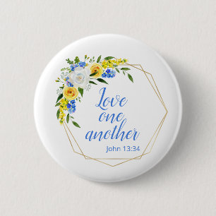 Love One Another Floral 6 Cm Round Badge