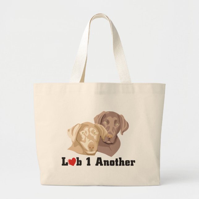 Love One Another Labrador Theme Large Tote Bag (Front)