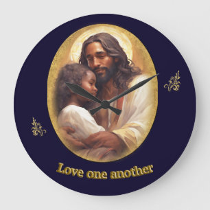 Love one another large clock