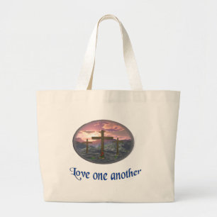 Love one another large tote bag