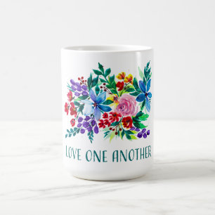 Love One Another Phoebe Floral Inspirational Coffee Mug