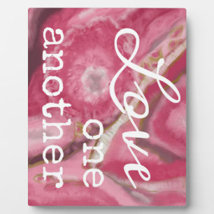 Love One Another - Rhodochrosite Plaque