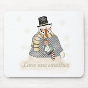 Love One Another Snowman T-shirts and Gifts Mouse Pad