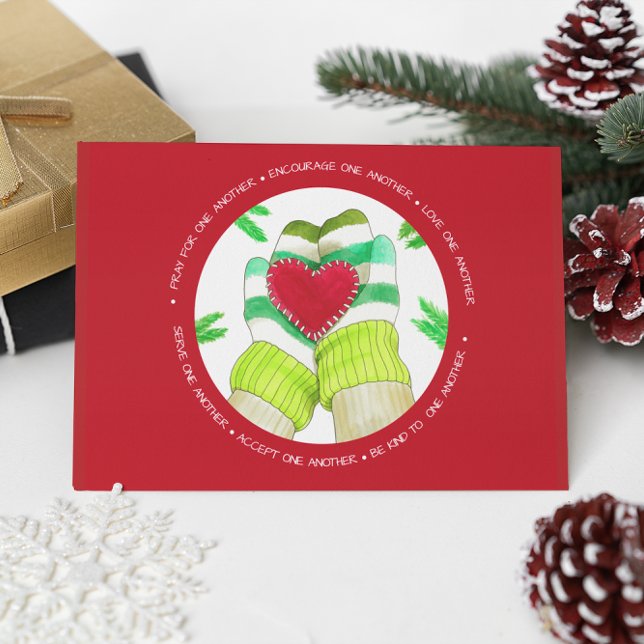 Love One Another Warm Mittens Postcard (Creator Uploaded)