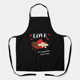 Love One Chocolate at a Time Funny Quote Apron