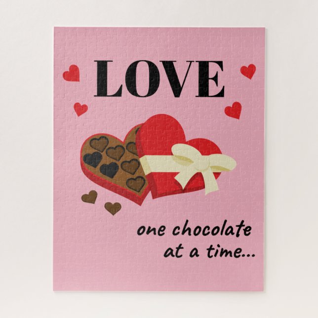 Love One Chocolate at a Time Funny Quote Jigsaw Puzzle (Vertical)