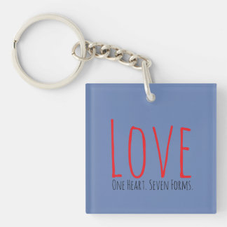 Love - One Heart. Seven Forms Acrylic Keychain