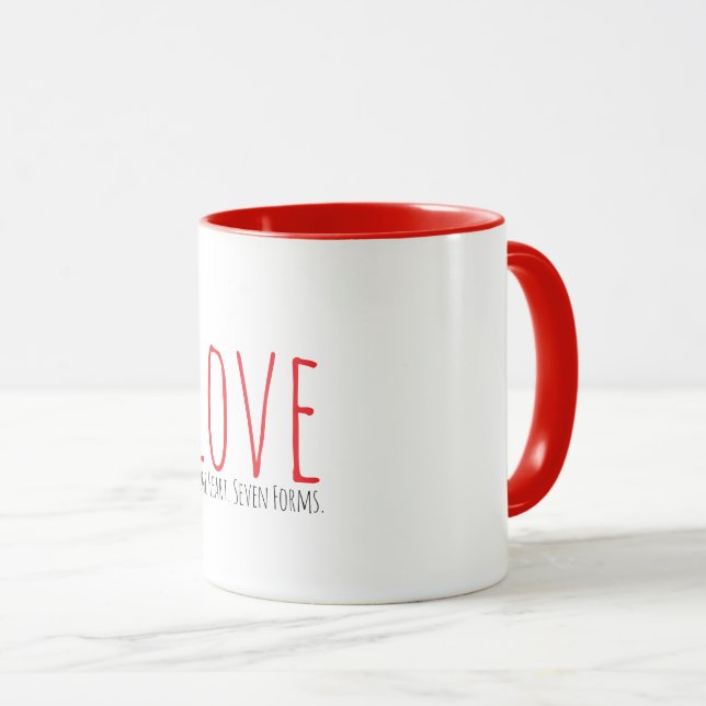 Love - One Heart. Seven Forms Mug (Front Right)