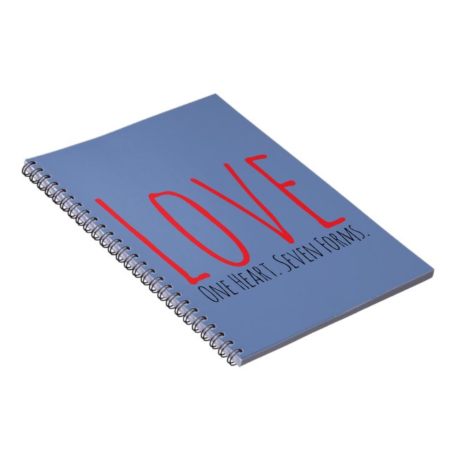 Love - One Heart. Seven Forms Spiral Photo Notebook (Right Side)