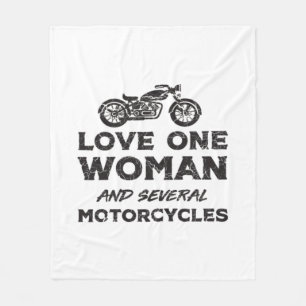 Love One Woman And Several Motorcycles Essential Fleece Blanket