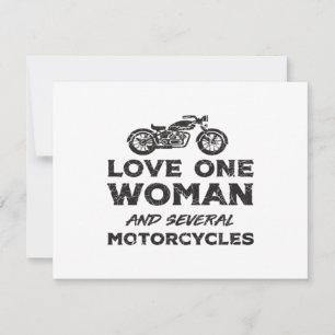 Love One Woman And Several Motorcycles Essential Invitation