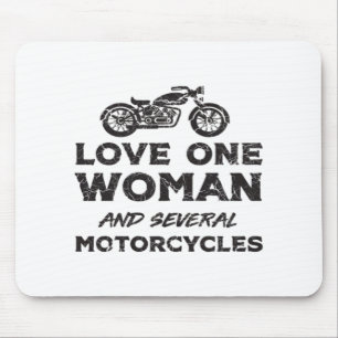 Love One Woman And Several Motorcycles Essential Mouse Pad