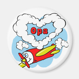 Love Opa Kids Aeroplane Magnet