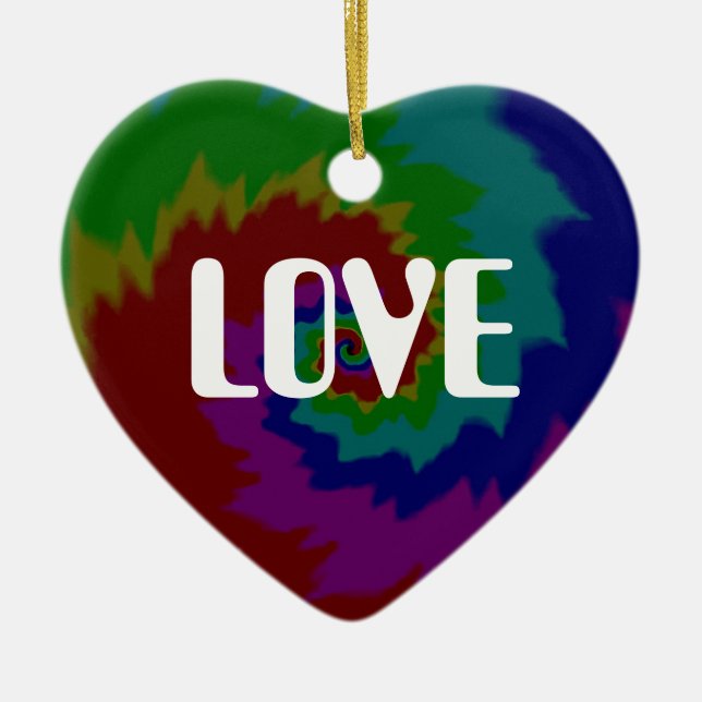 LOVE or PEACE  Ceramic Ornament (Front)