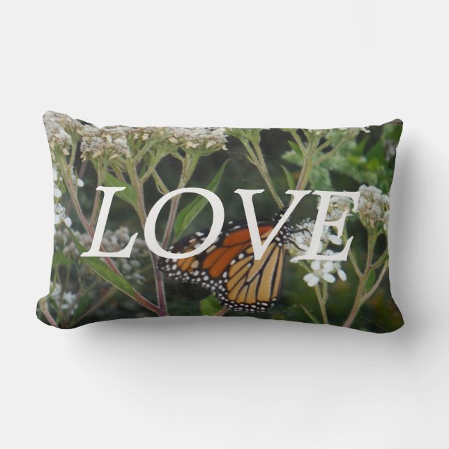 lOVE orange butterfly inspiration pillow (Front)