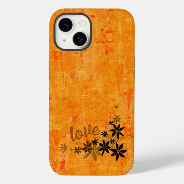 LOVE Orange Flowers Phone Case (Back)