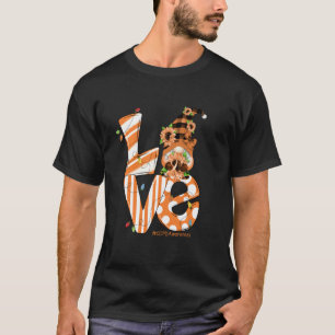 Love Orange Ribbon Copd Funny Gnome Christmas Paja T-Shirt