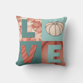 Love Orange Turquoise Fall Cushion