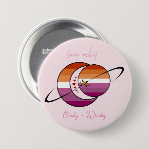 Love Orbit Universe Sun & Moon Sunset Lesbian Flag 7.5 Cm Round Badge