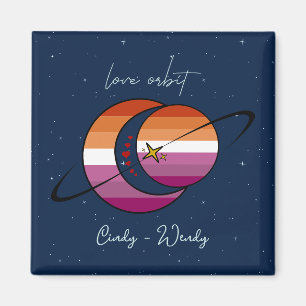 Love Orbit Universe Sun & Moon Sunset Lesbian Flag Magnet
