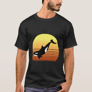 Love Orcas Killer Whale Vintage Retro Sun Themed T-Shirt