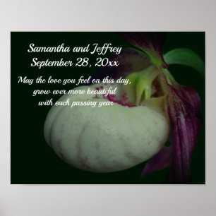 Love Orchid Flower Personalized Wedding  Poster