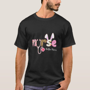 LOVE Ortho Nurse Bunny Easter Stethoscope Leopard T-Shirt